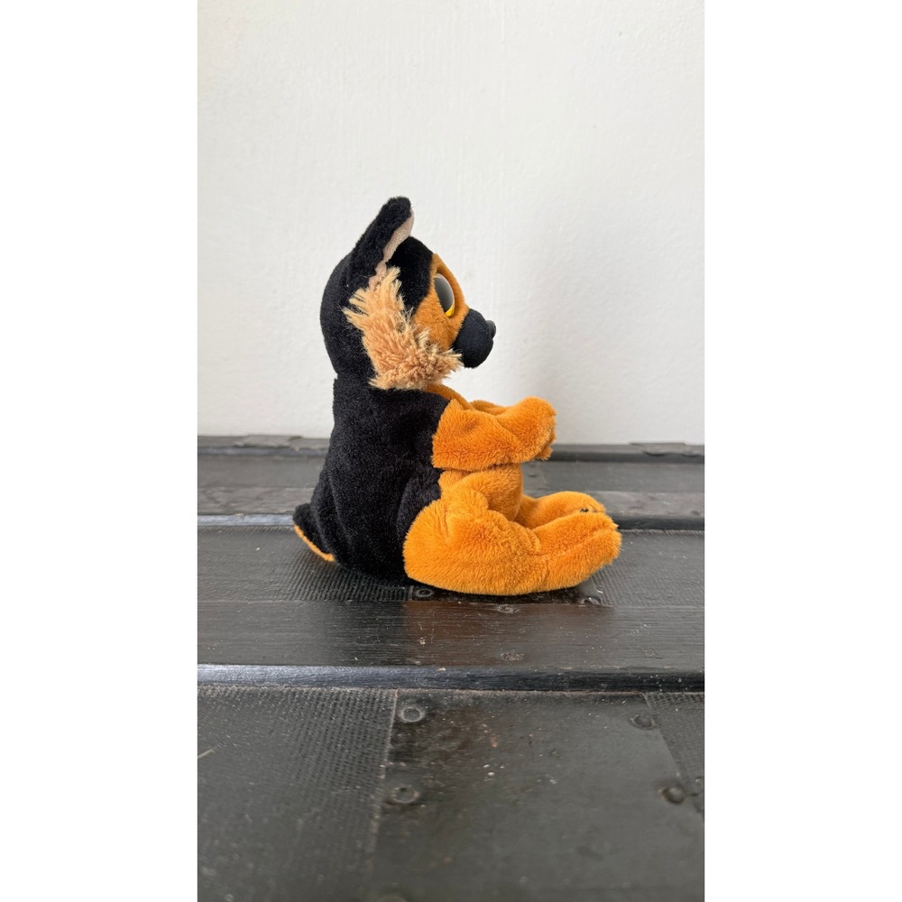 Ty Beanie Boos Ace German Shepherd Dog Plush Black Tan Glitter Eyes 6" - Picture 3 of 8
